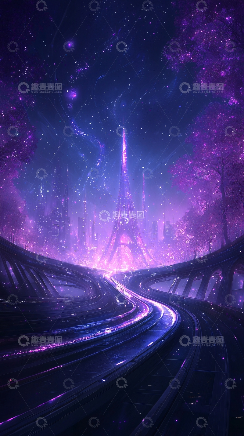 高清大图下载【趣麦麦图】未来之城夜景