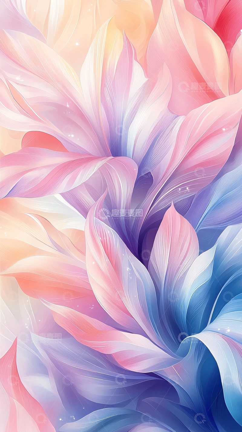 高清大图下载【趣麦麦图】梦幻花朵抽象艺术背景图