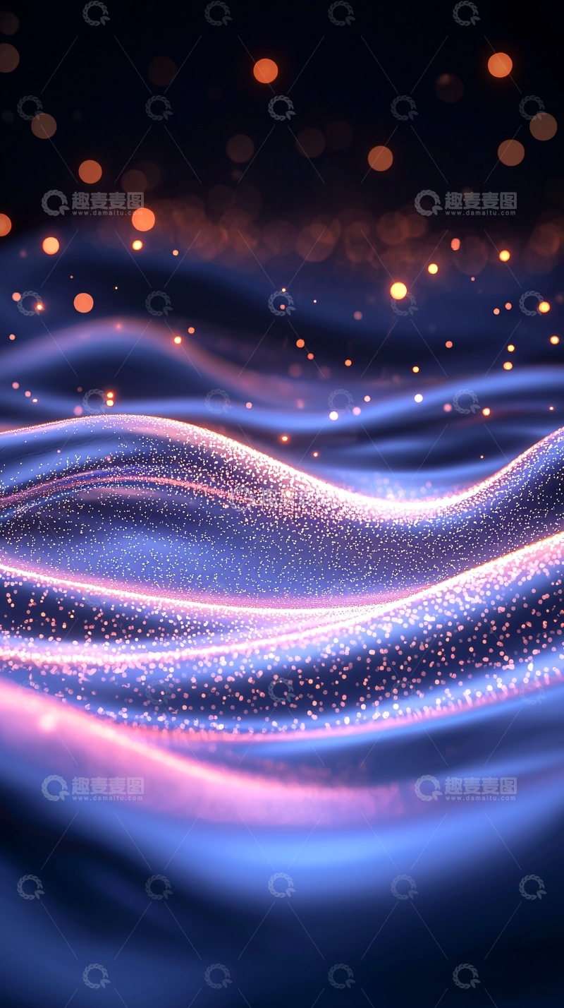 高清大图下载【趣麦麦图】梦幻波浪光点背景