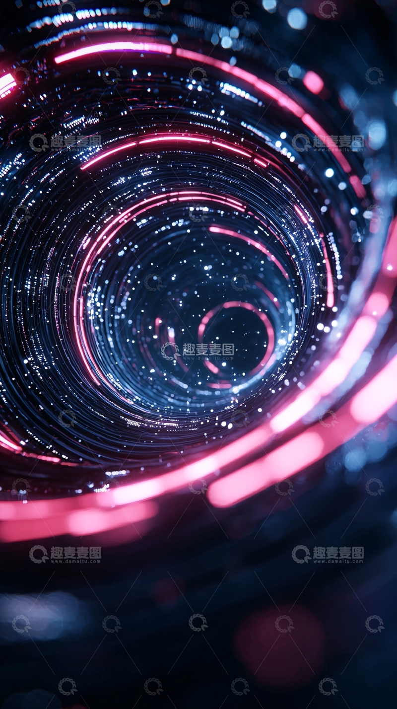 高清大图下载【趣麦麦图】霓虹灯螺旋光效背景