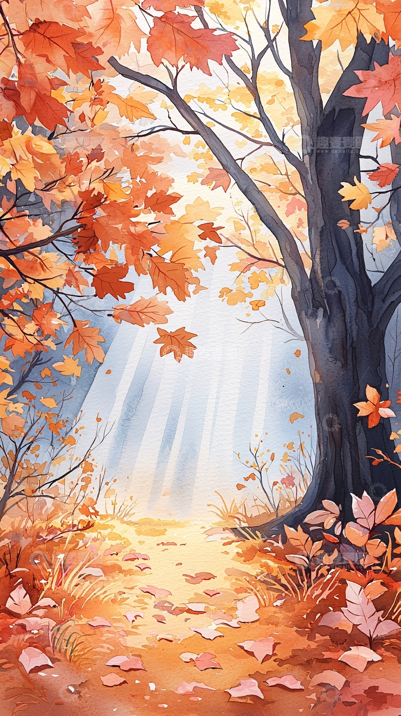 高清大图下载【趣麦麦图】秋日森林小径103