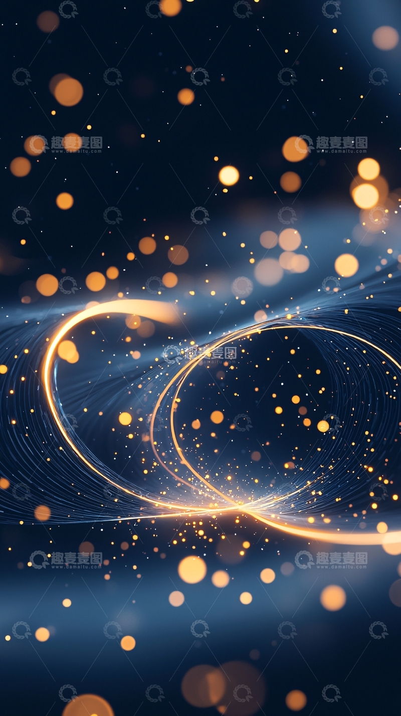 高清大图下载【趣麦麦图】光之舞动曲线背景