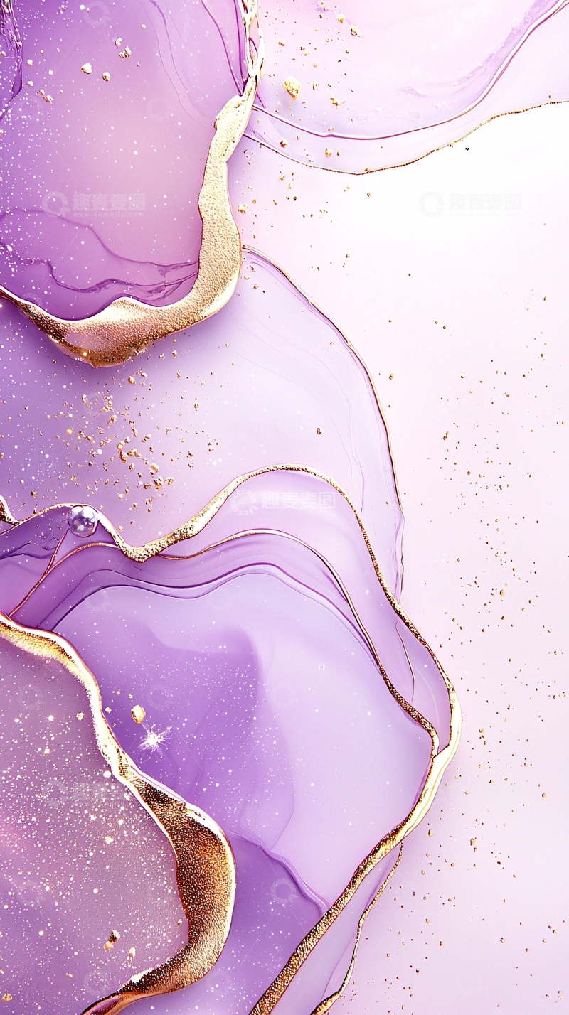 高清大图下载【趣麦麦图】紫色液体流动抽象艺术背景