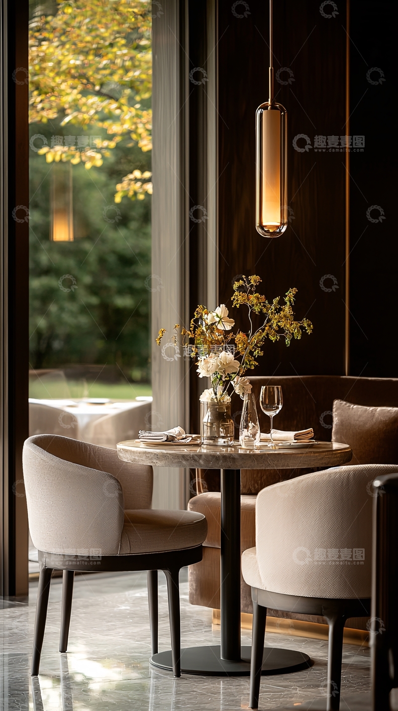 高清大图下载【趣麦麦图】温馨餐厅桌椅布置场景