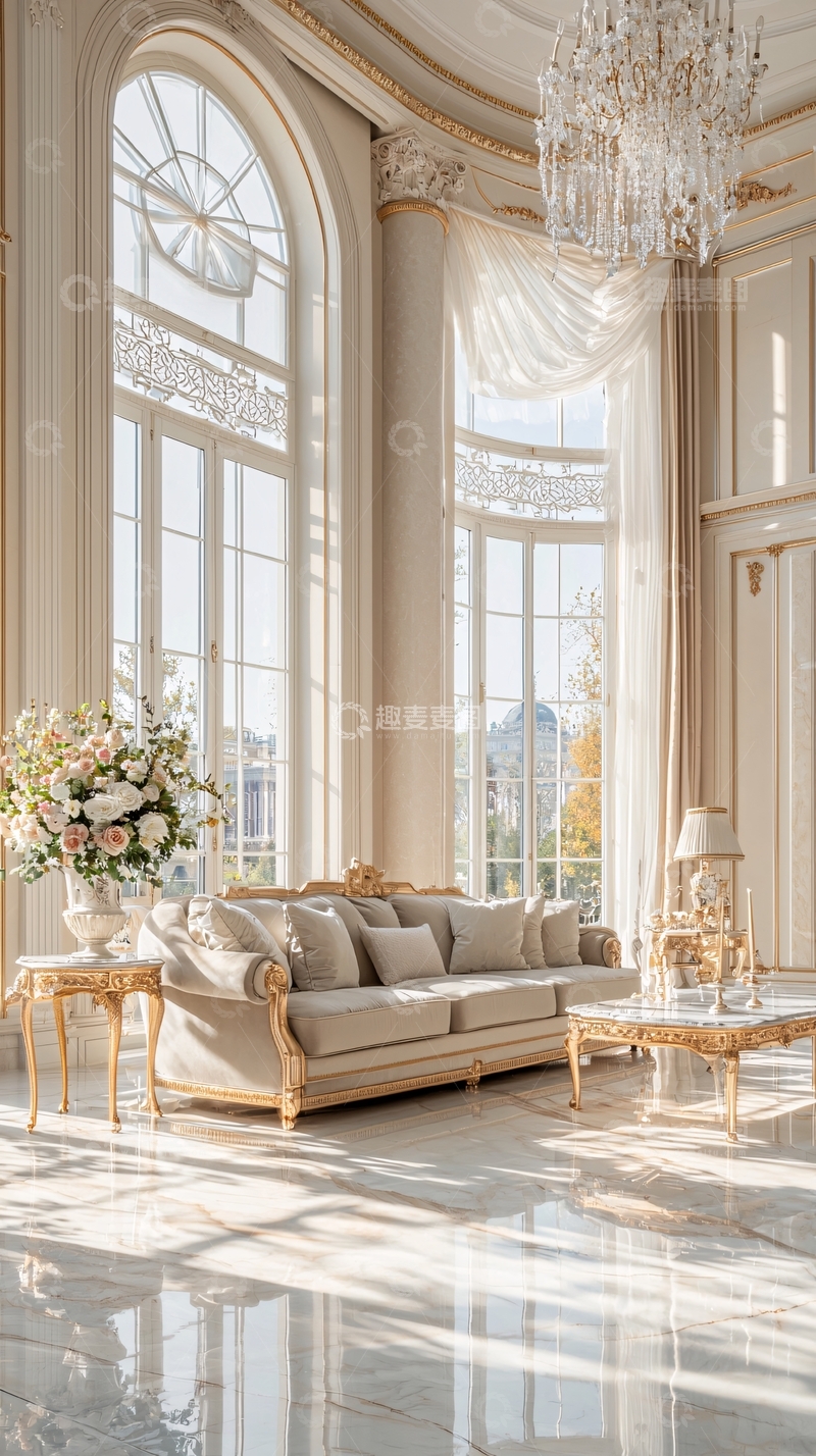 高清大图下载【趣麦麦图】豪华客厅大理石地板装饰