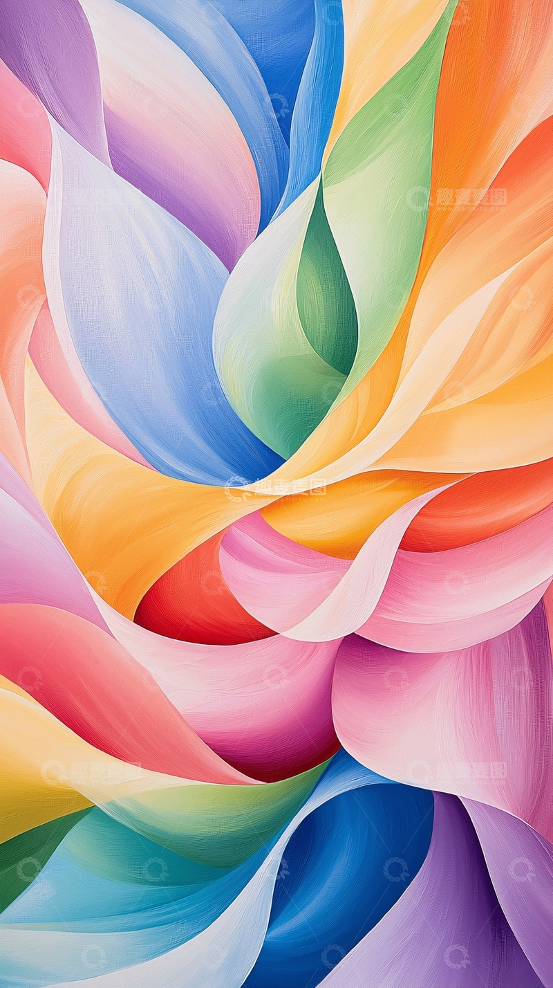 高清大图下载【趣麦麦图】色彩斑斓抽象艺术背景图