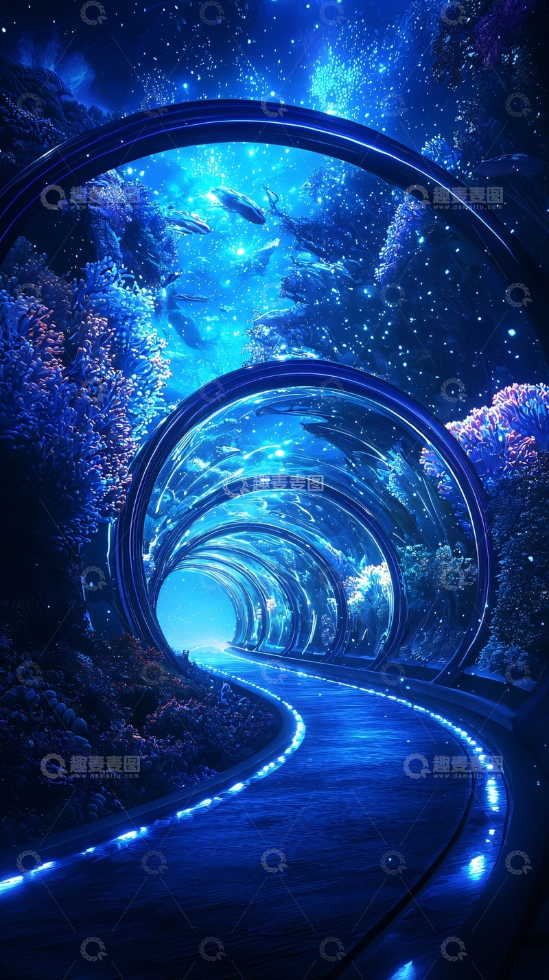 高清大图下载【趣麦麦图】海底隧道幻想世界