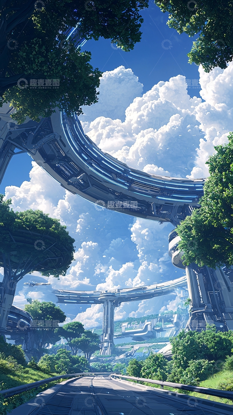 高清大图下载【趣麦麦图】未来科技与自然共生