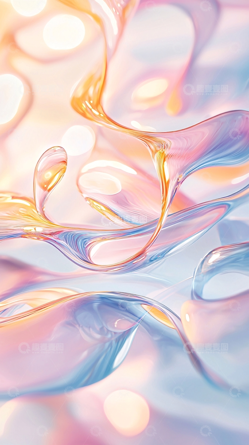 高清大图下载【趣麦麦图】梦幻色彩流动抽象艺术背景