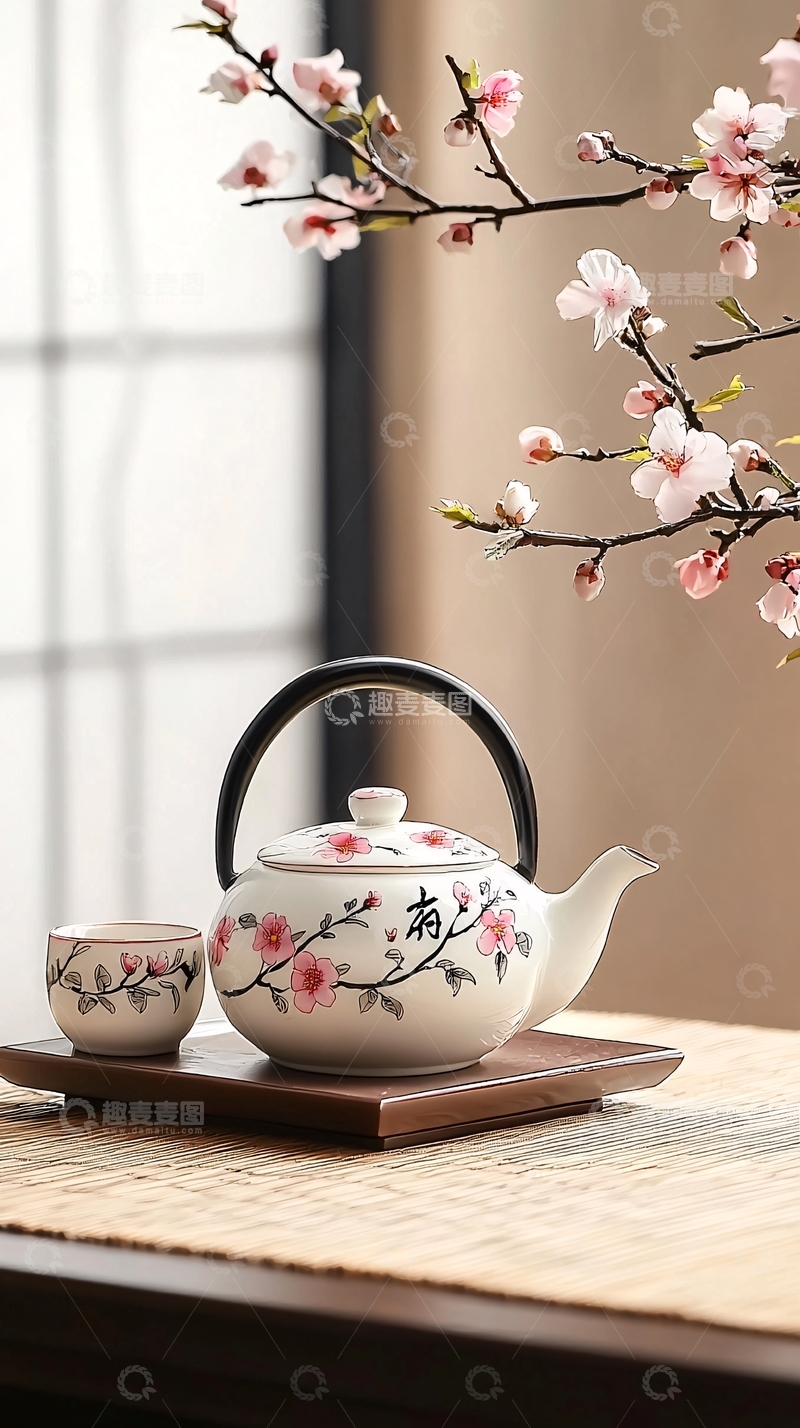 高清大图下载【趣麦麦图】樱花茶具套装