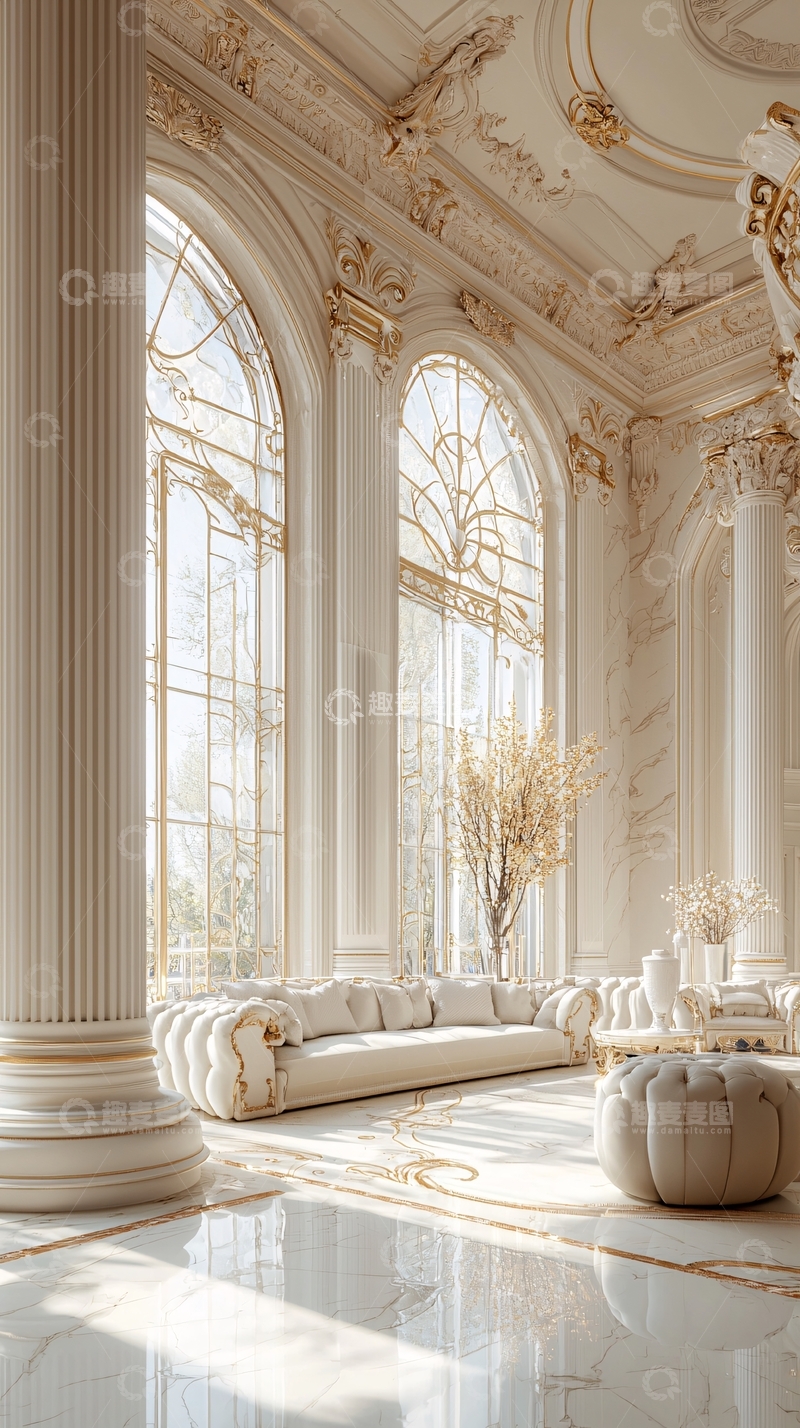 高清大图下载【趣麦麦图】豪华宫殿风格客厅设计