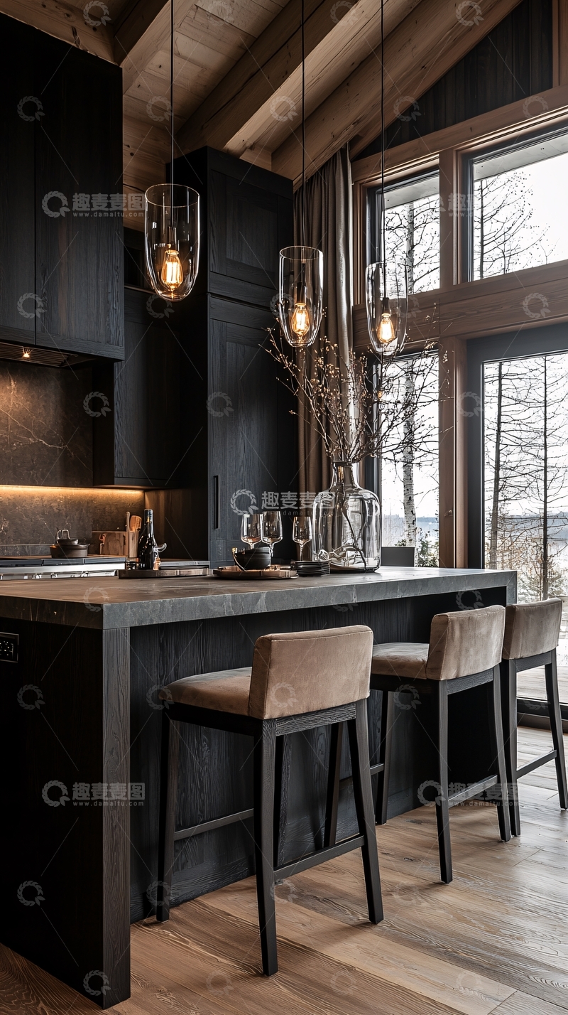 高清大图下载【趣麦麦图】现代简约厨房吧台设计