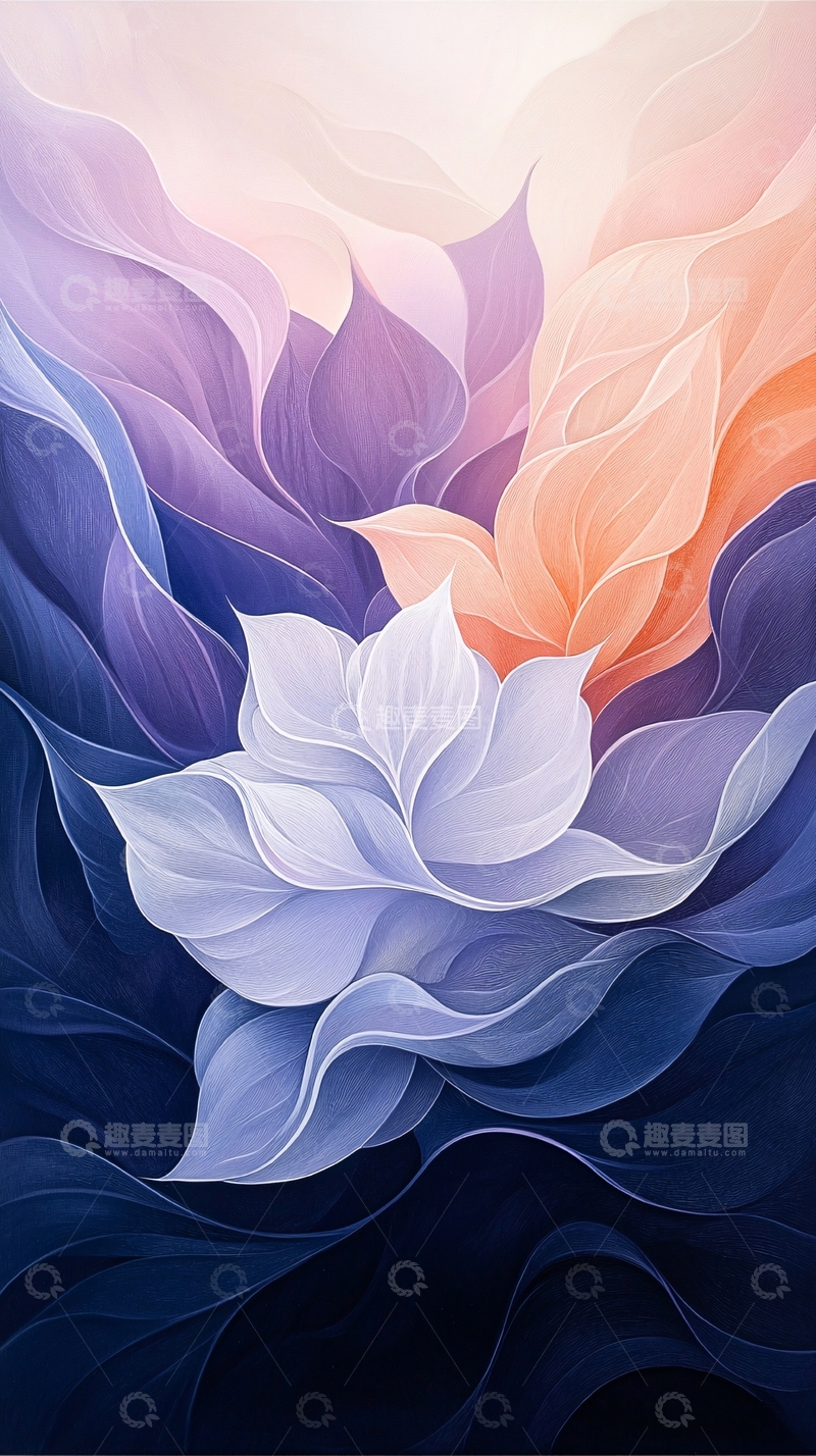 高清大图下载【趣麦麦图】抽象花卉艺术背景图