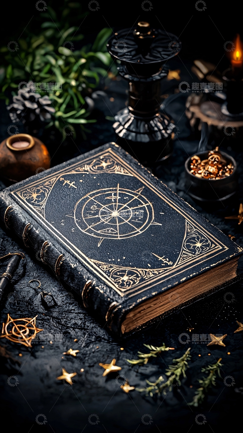 高清大图下载【趣麦麦图】神秘魔法书与星辰