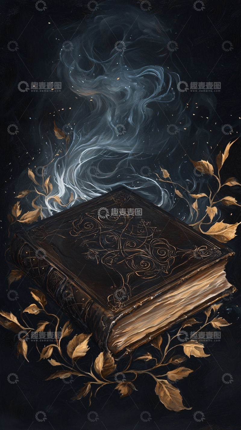高清大图下载【趣麦麦图】神秘古书与烟雾