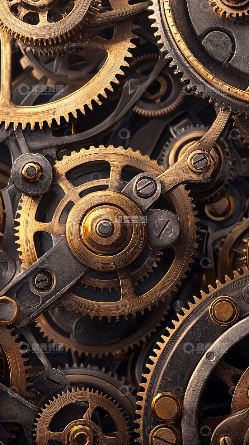高清大图下载【趣麦麦图】机械齿轮组合背景图