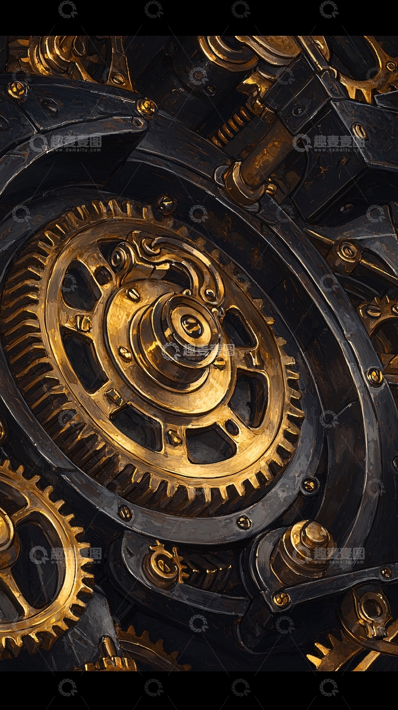 高清大图下载【趣麦麦图】机械齿轮特写细节图