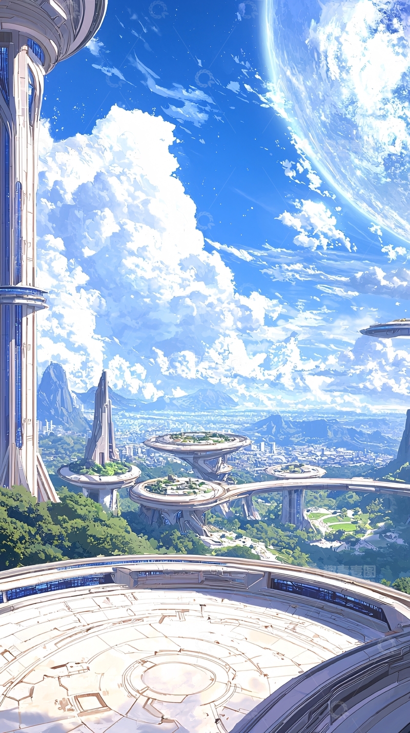 高清大图下载【趣麦麦图】未来城市空中花园3