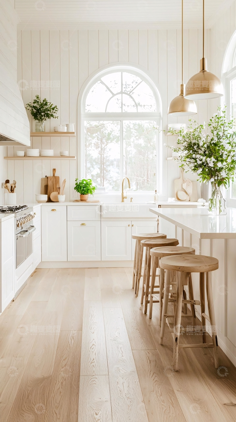 高清大图下载【趣麦麦图】简约白色厨房设计