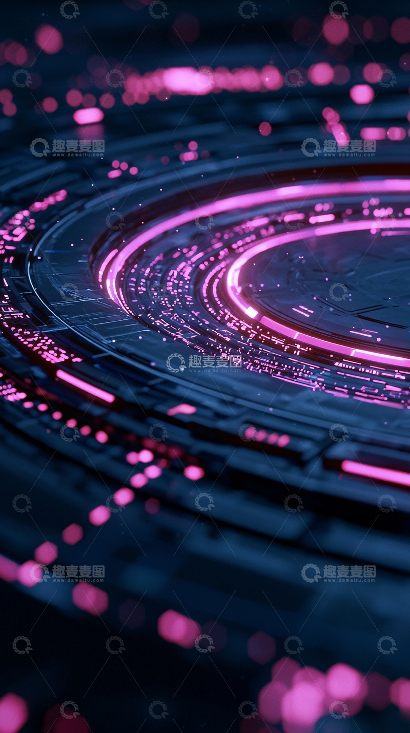 高清大图下载【趣麦麦图】未来科技感霓虹灯圈