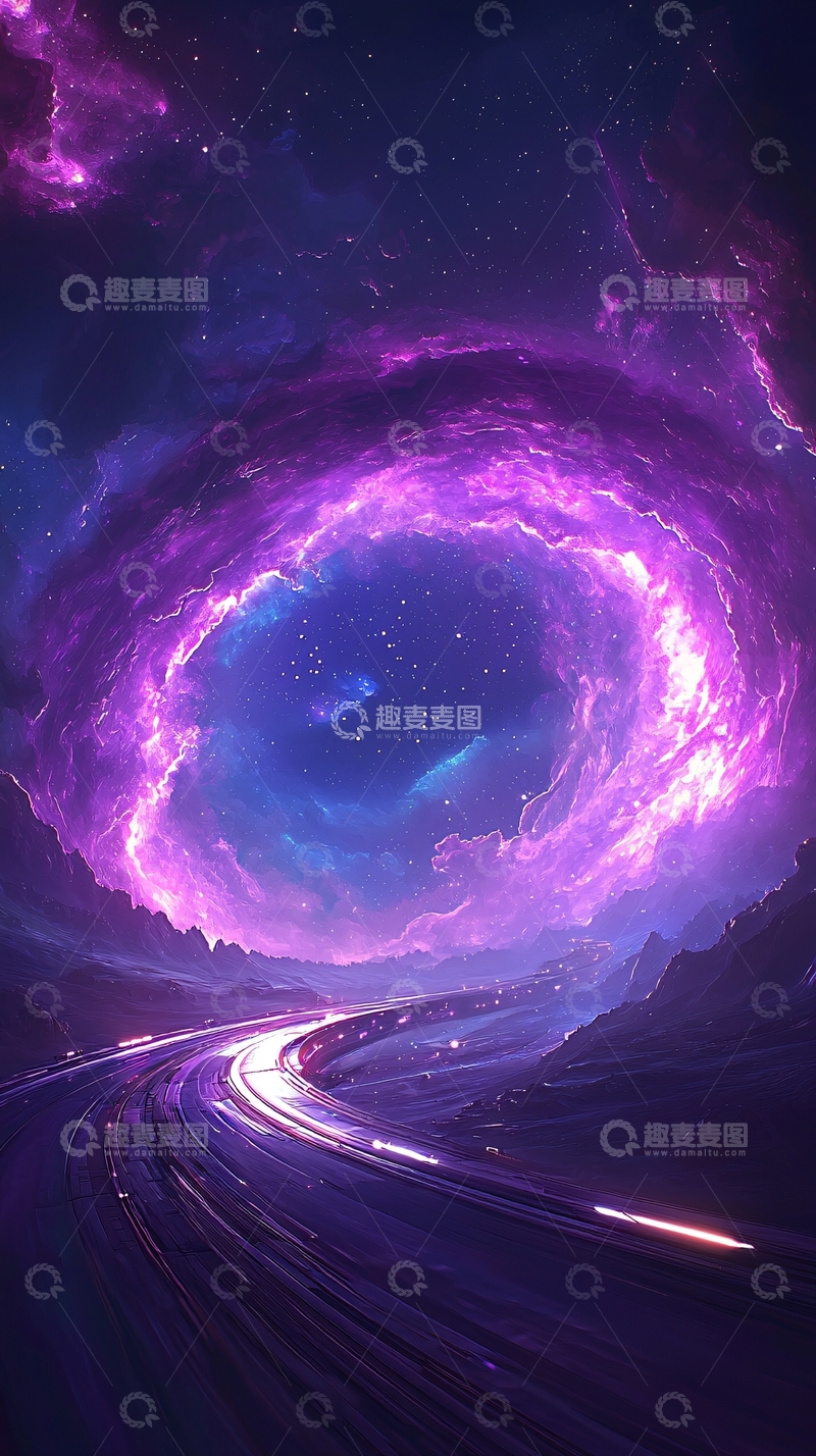 高清大图下载【趣麦麦图】星际隧道夜景