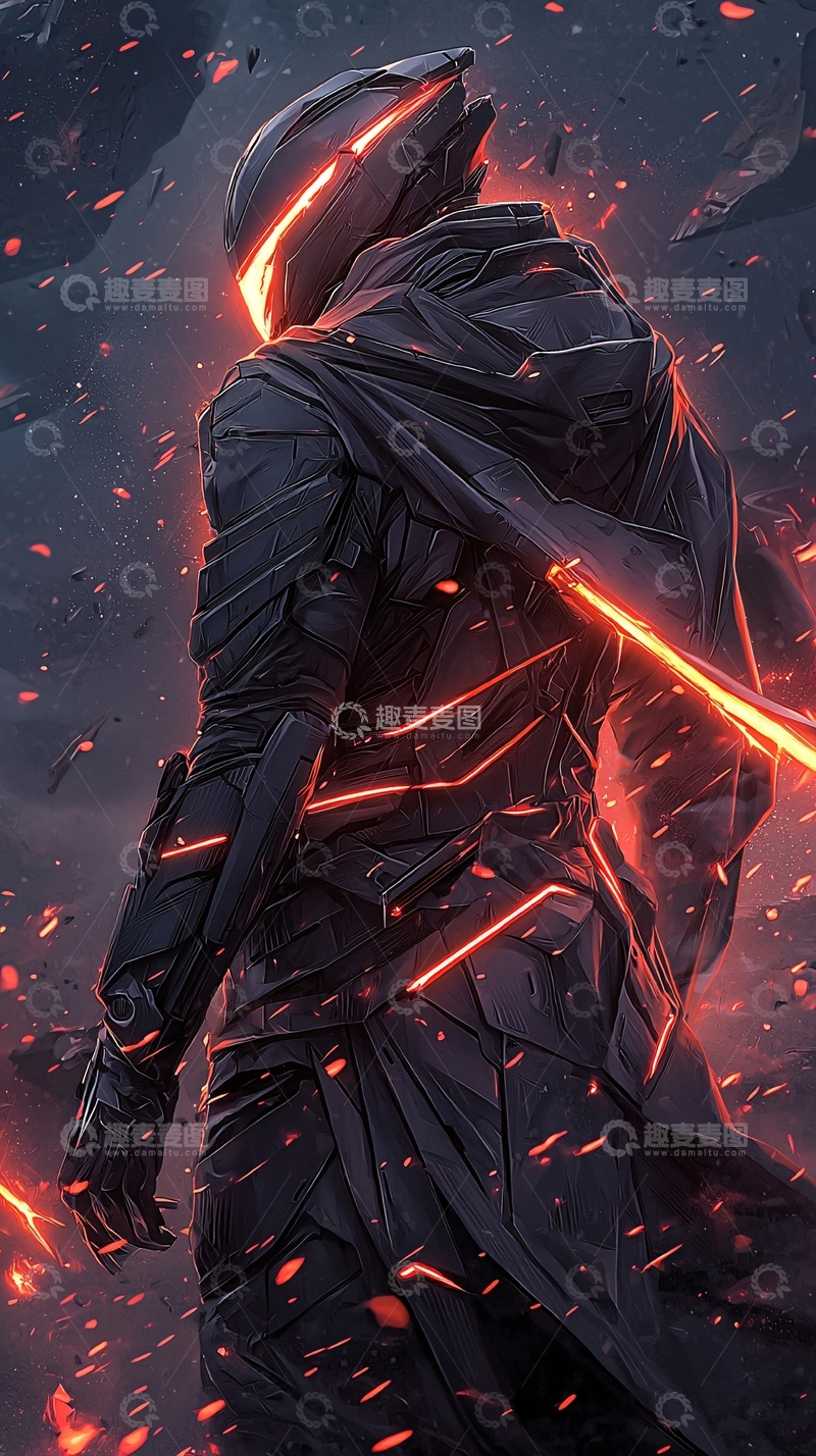 高清大图下载【趣麦麦图】未来战士在熔岩中