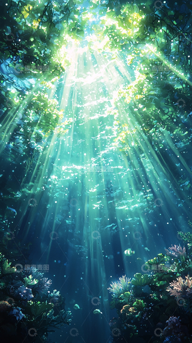 高清大图下载【趣麦麦图】阳光穿透森林