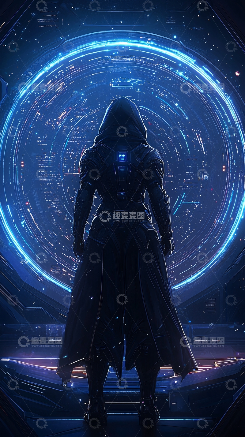 高清大图下载【趣麦麦图】未来战士在星际门户前