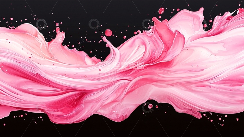 高清大图下载【趣麦麦图】粉色液体流动抽象艺术背景