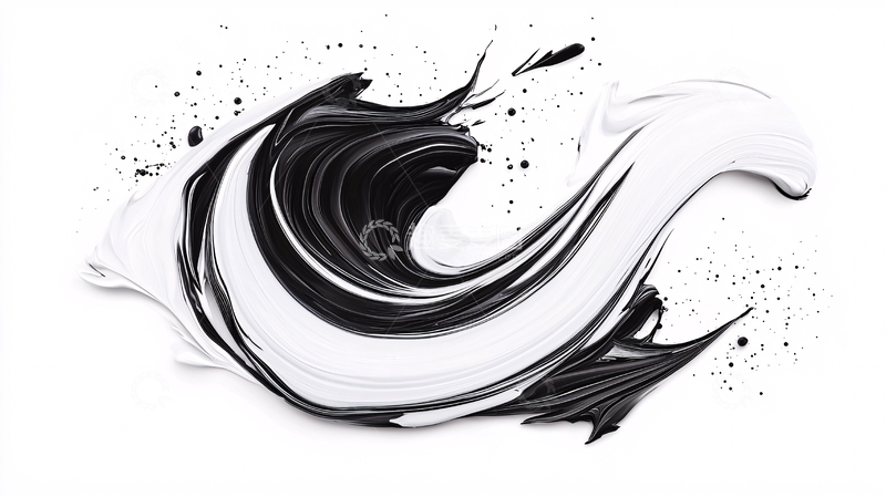 高清大图下载【趣麦麦图】黑白抽象流动艺术背景