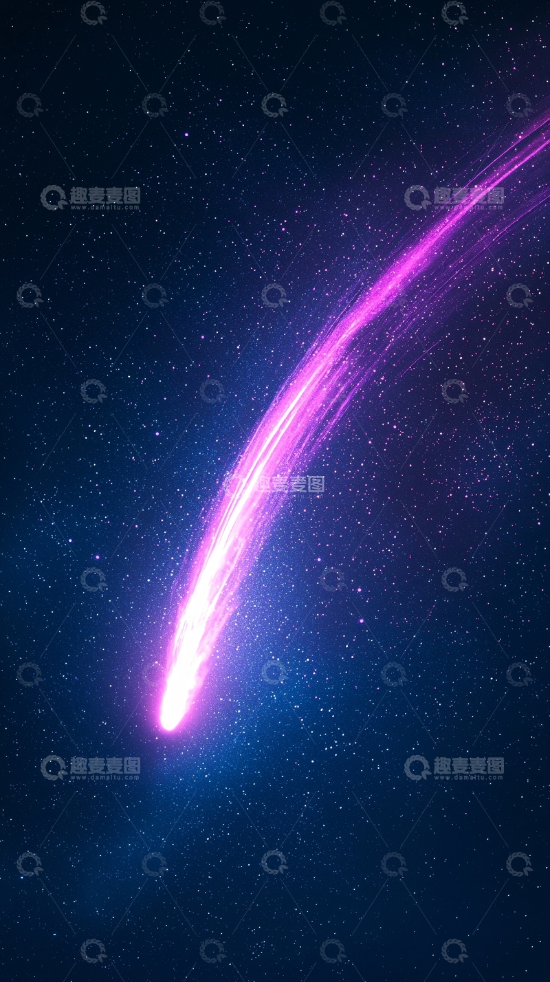 高清大图下载【趣麦麦图】流星划过夜空的美丽瞬间