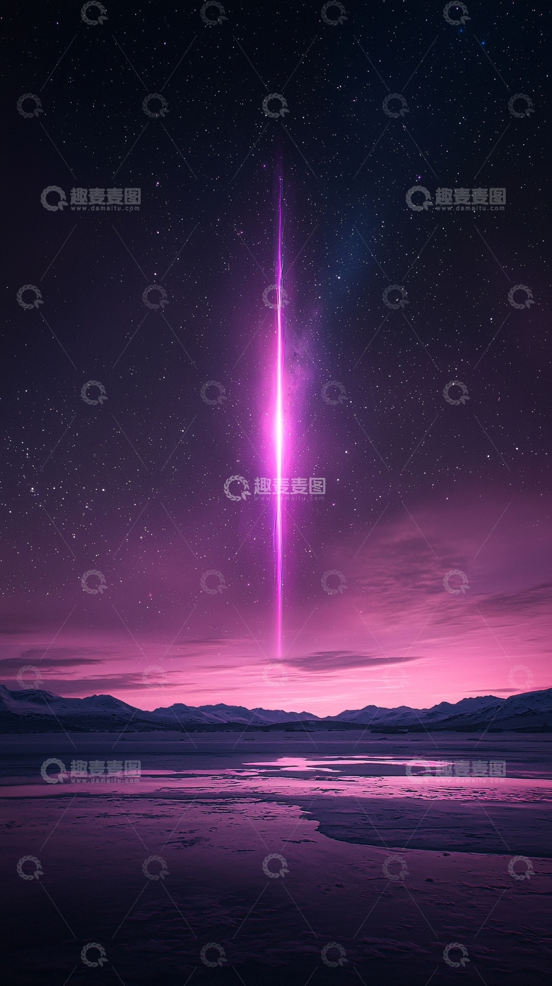 高清大图下载【趣麦麦图】极光瀑布夜景