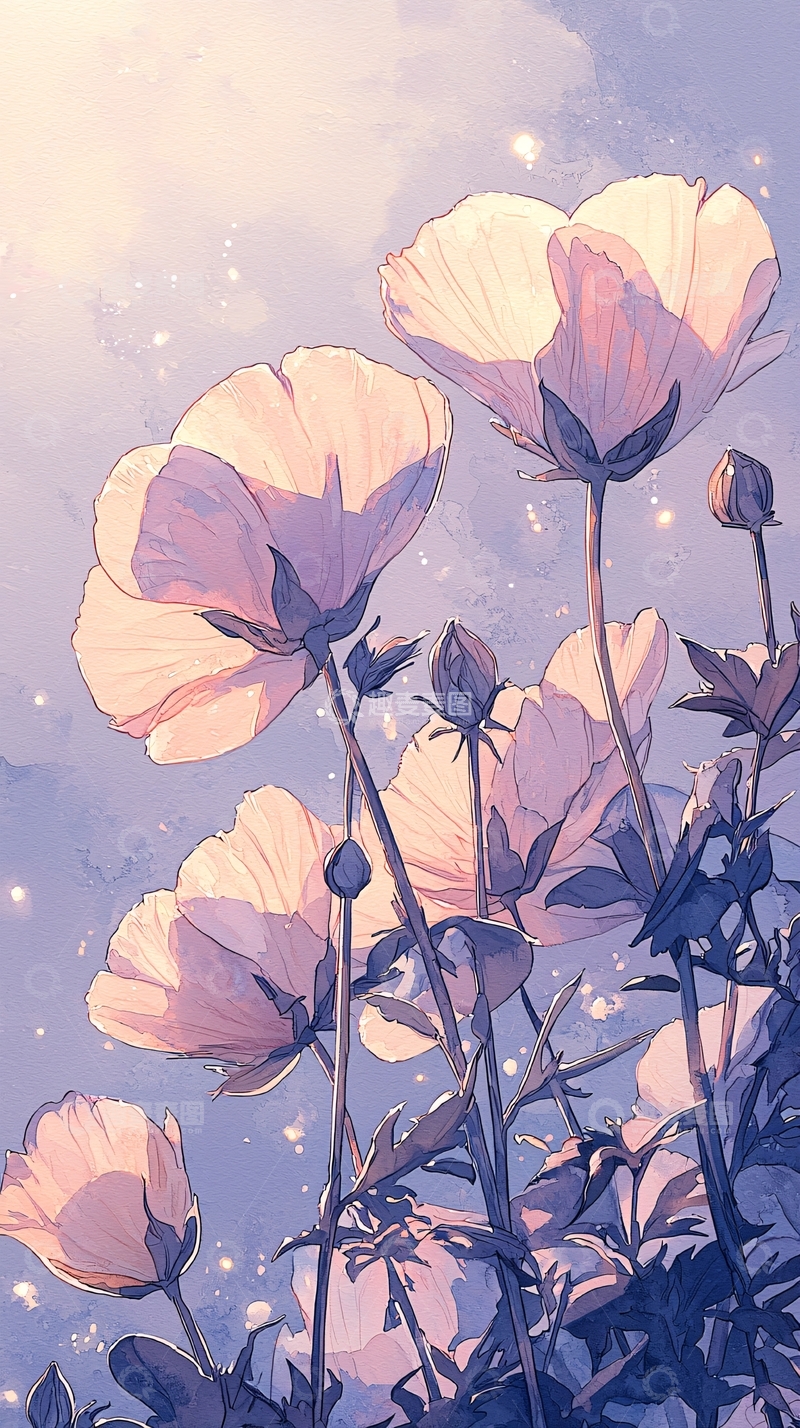 高清大图下载【趣麦麦图】梦幻花朵背景图