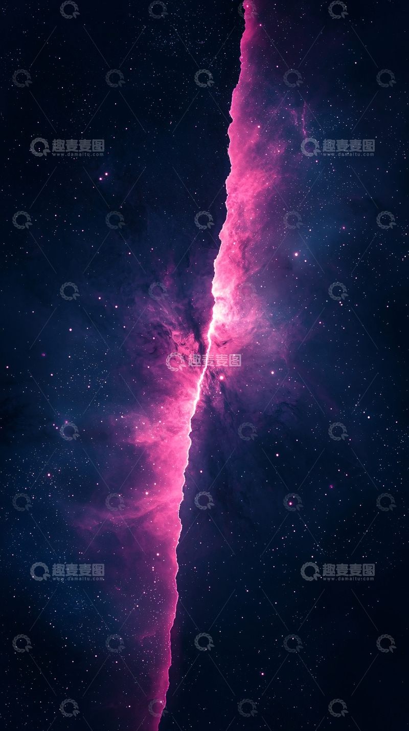 高清大图下载【趣麦麦图】粉红色星云夜空背景