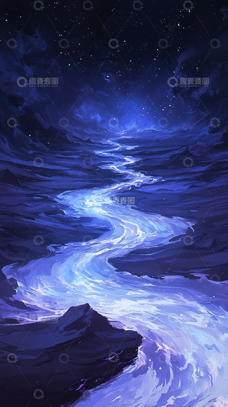 高清大图下载【趣麦麦图】夜空中的银河与星河