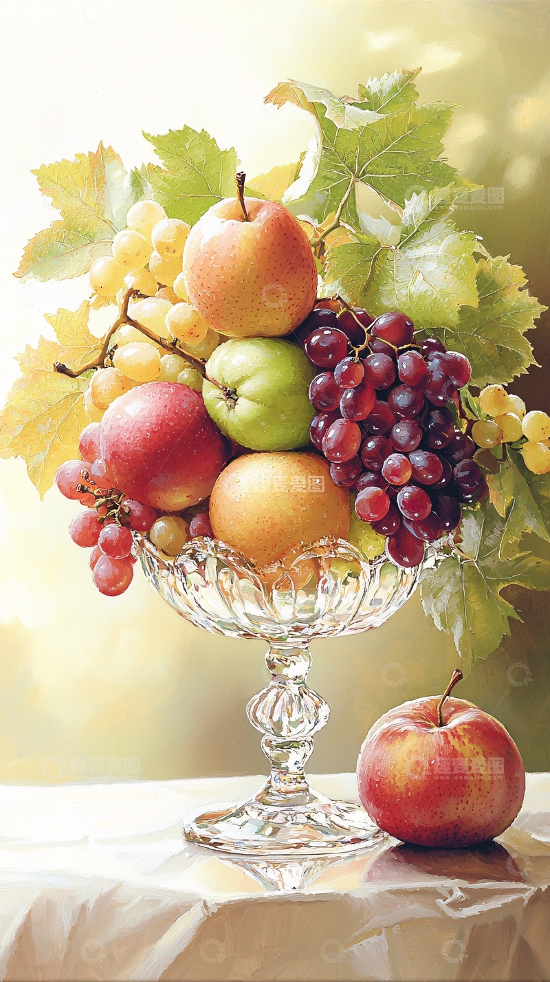 高清大图下载【趣麦麦图】秋日水果静物画