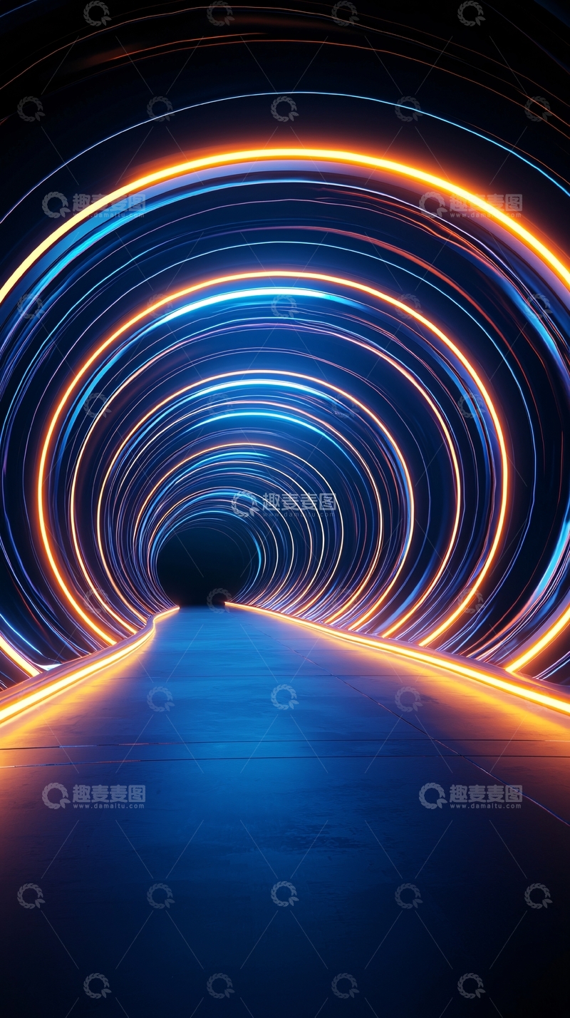 高清大图下载【趣麦麦图】未来感隧道光效背景