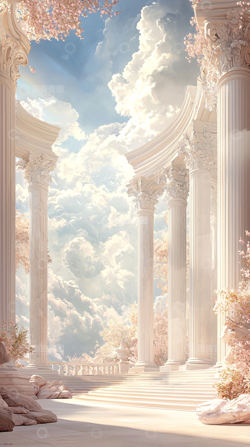 高清大图下载【趣麦麦图】梦幻古罗马柱廊