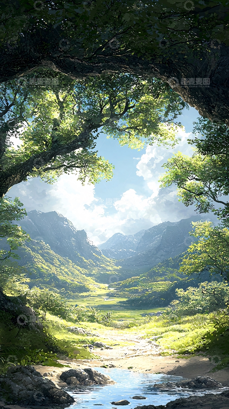 高清大图下载【趣麦麦图】山间小溪自然风光