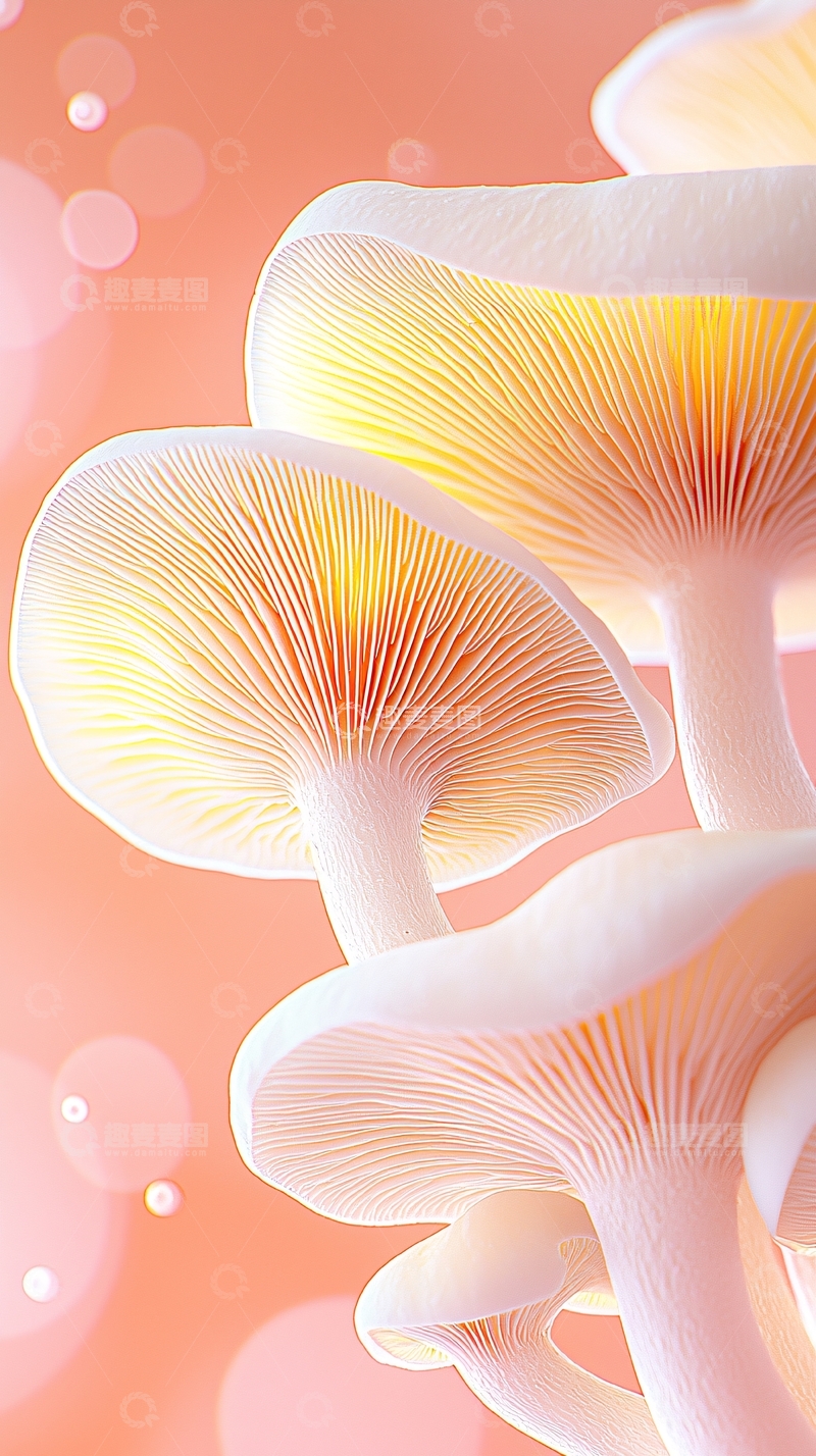 高清大图下载【趣麦麦图】梦幻蘑菇特写背景图