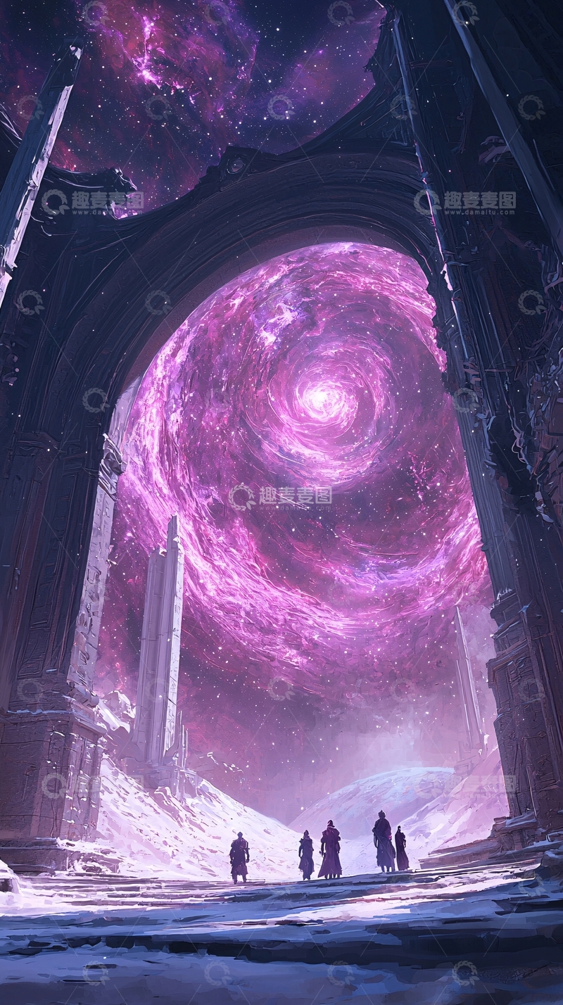 高清大图下载【趣麦麦图】神秘宇宙通道中的旅行者