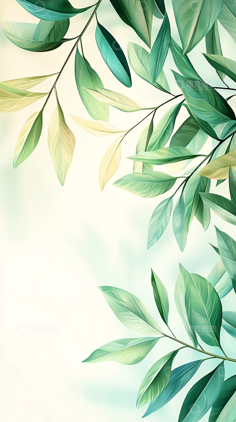高清大图下载【趣麦麦图】清新自然树叶背景图