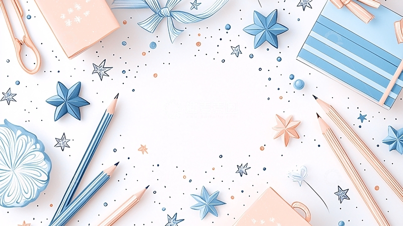 高清大图下载【趣麦麦图】节日礼物包装与文具创意布局