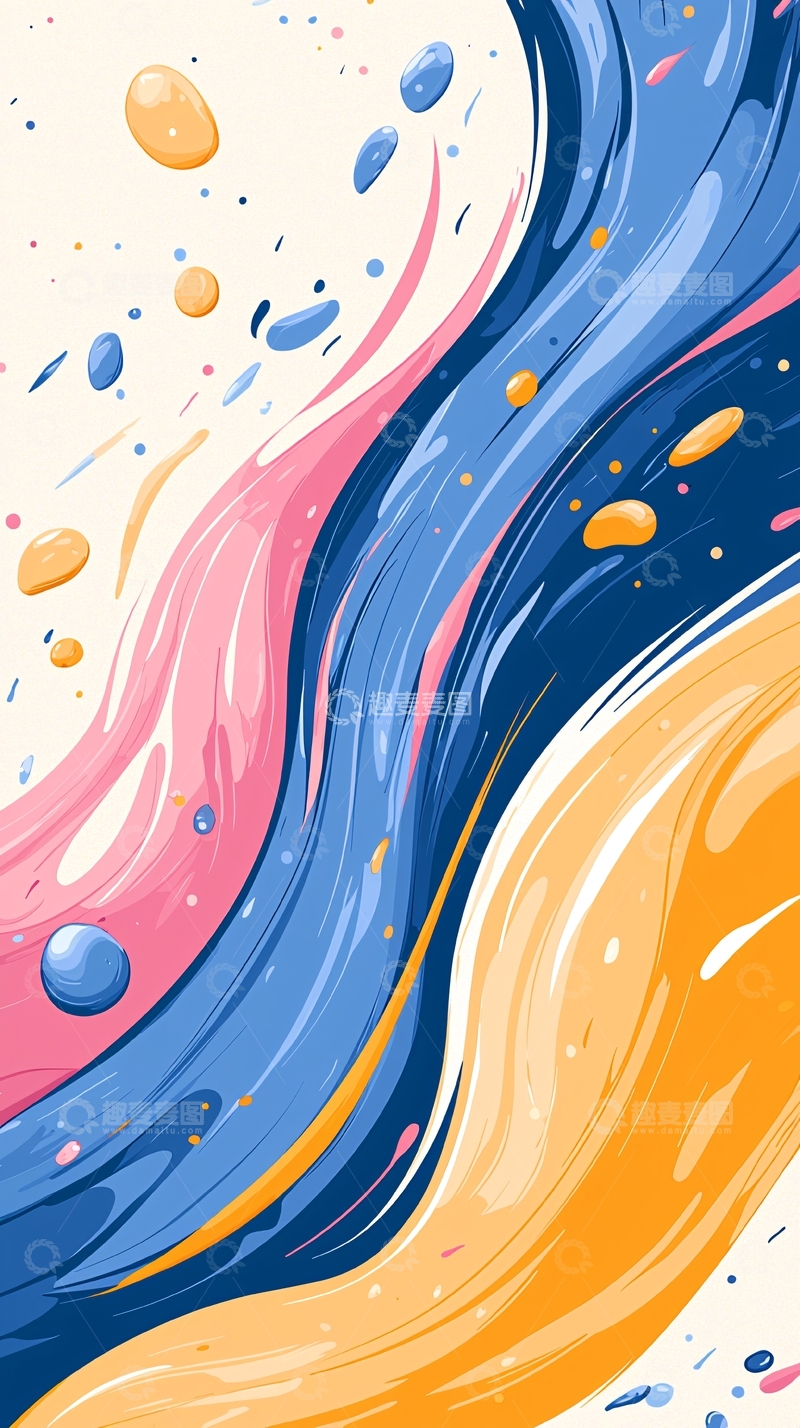 高清大图下载【趣麦麦图】抽象流动色彩背景图