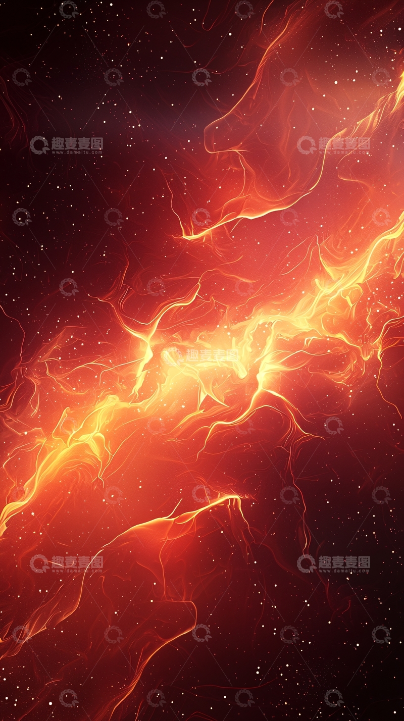 高清大图下载【趣麦麦图】炽热星空火焰背景