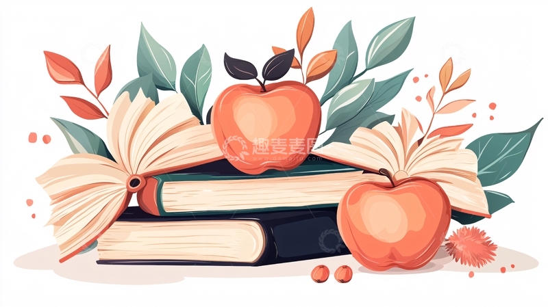 高清大图下载【趣麦麦图】秋日书果插画素材