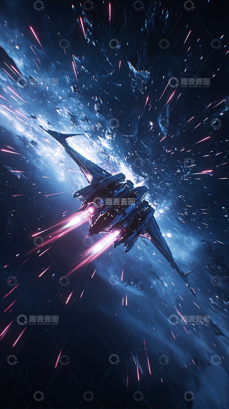 高清大图下载【趣麦麦图】星际飞船战斗场景