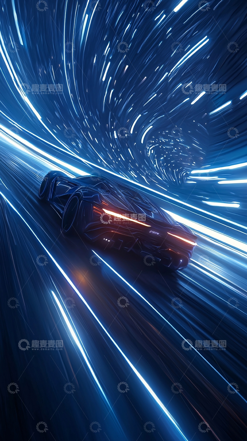 高清大图下载【趣麦麦图】未来科技赛车动态背景