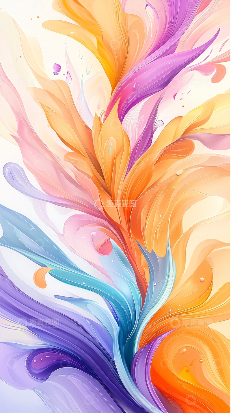高清大图下载【趣麦麦图】色彩斑斓抽象艺术背景图
