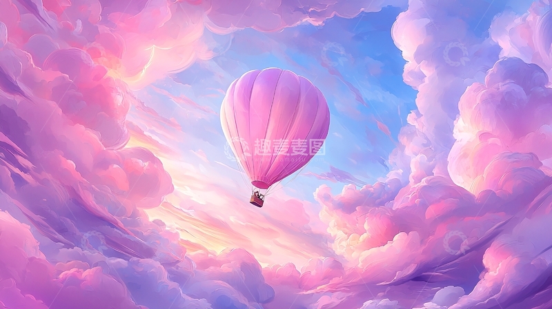 高清大图下载【趣麦麦图】梦幻热气球与云彩